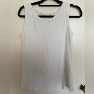White Ribbed Tank Top- Size 14-16
